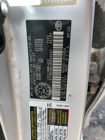 4T1BB46K28U054547 - 2008 TOYOTA CAMRY HYBRID SILVER photo 12