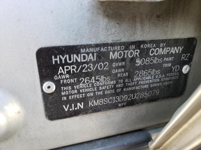 KM8SC13D92U285079 - 2002 HYUNDAI SANTA FE GLS SILVER photo 13