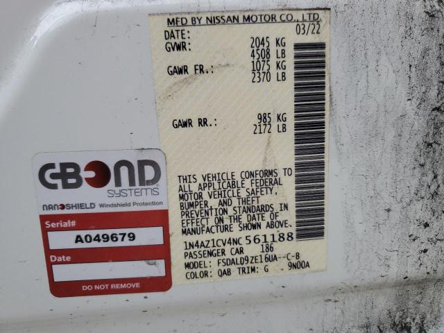 1N4AZ1CV4NC561188 - 2022 NISSAN LEAF SV WHITE photo 13