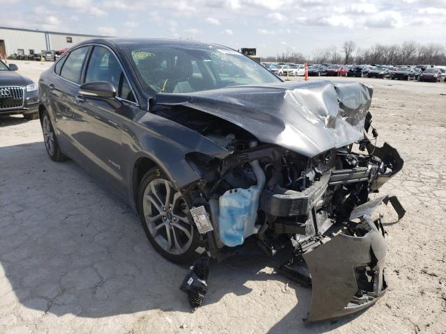 3FA6P0RU9KR188277 - 2019 FORD FUSION TITANIUM GRAY photo 1