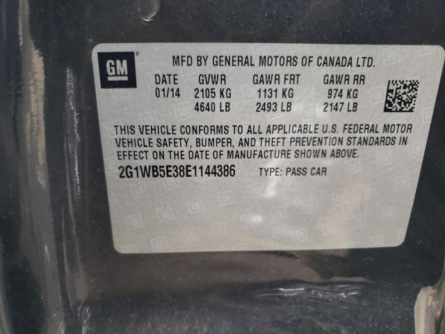 2G1WB5E38E1144386 - 2014 CHEVROLET IMPALA LIM LT GRAY photo 12