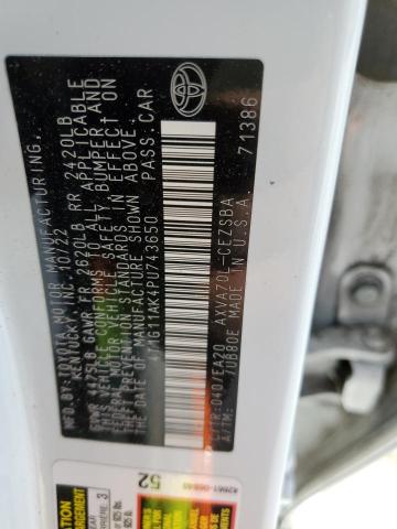 4T1G11AK4PU743650 - 2023 TOYOTA CAMRY SE NIGHT SHADE WHITE photo 12