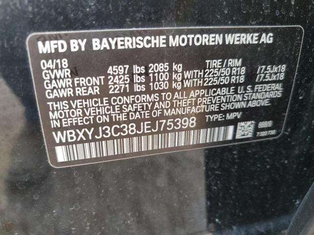 WBXYJ3C38JEJ75398 - 2018 BMW X2 SDRIVE28I BLACK photo 13