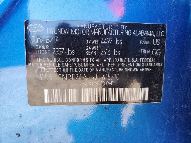 5NPE24AF5JH615710 - 2018 HYUNDAI SONATA SE BLUE photo 13