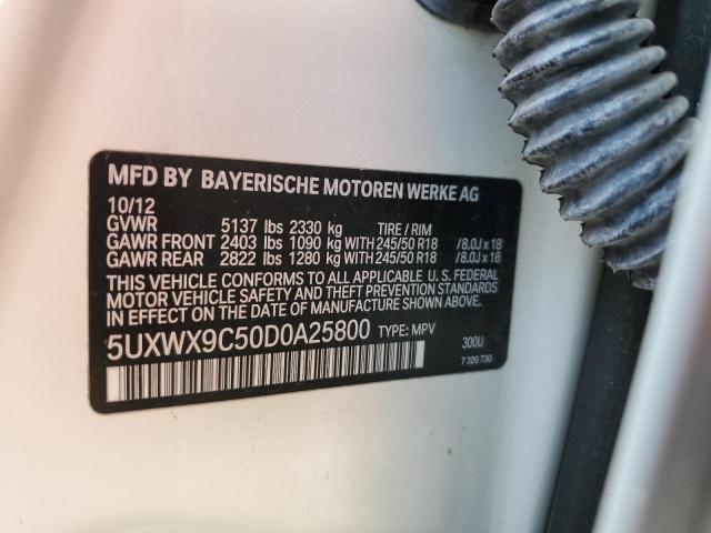 5UXWX9C50D0A25800 - 2013 BMW X3 XDRIVE28I WHITE photo 13