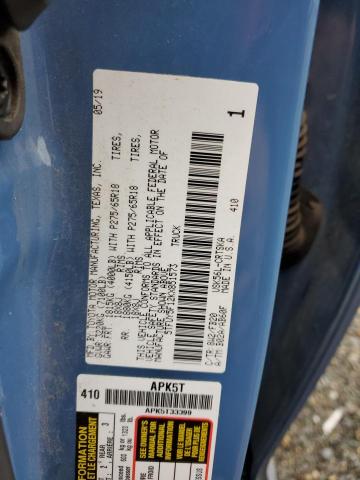 5TFUY5F12KX851573 - 2019 TOYOTA TUNDRA DOUBLE CAB SR/SR5 BLUE photo 12