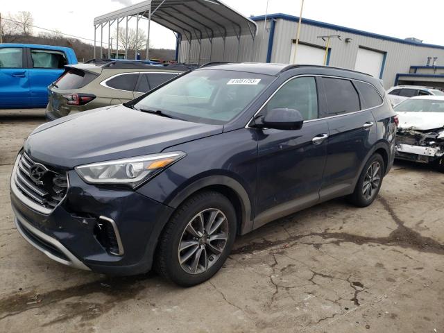 KM8SM4HF4HU167443 - 2017 HYUNDAI SANTA FE SE BLUE photo 1