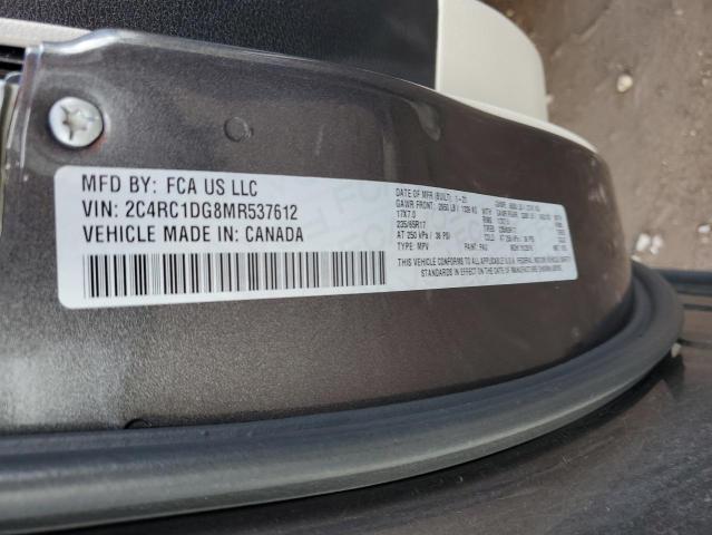 2C4RC1DG8MR537612 - 2021 CHRYSLER VOYAGER LXI GRAY photo 13