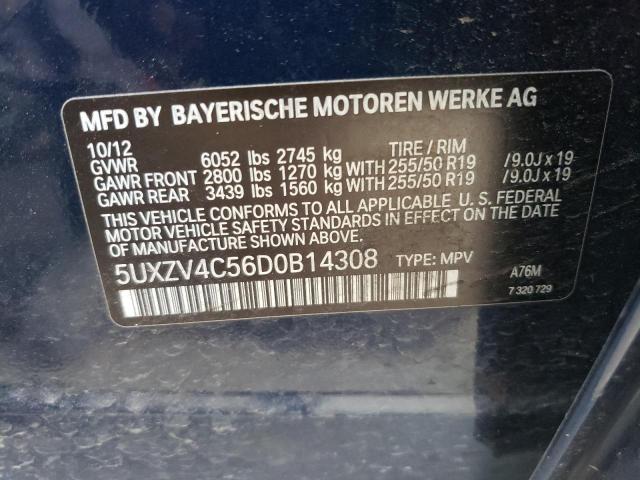 5UXZV4C56D0B14308 - 2013 BMW X5 XDRIVE35I BLUE photo 12