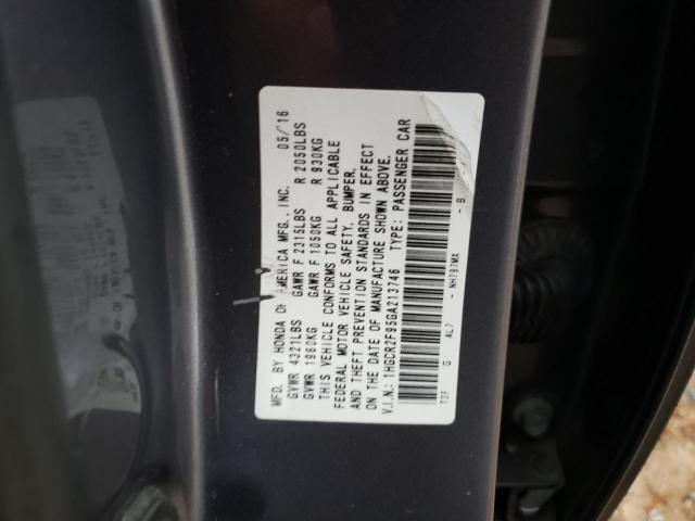 1HGCR2F95GA213746 - 2016 HONDA ACCORD EXL GRAY photo 12