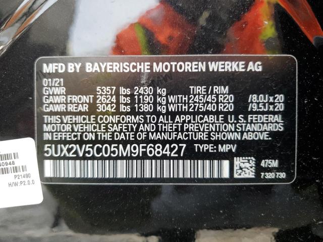 5UX2V5C05M9F68427 - 2021 BMW X4 XDRIVEM40I BLACK photo 13