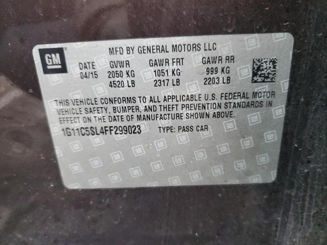 1G11C5SL4FF299023 - 2015 CHEVROLET MALIBU 1LT 栗色 照片 12