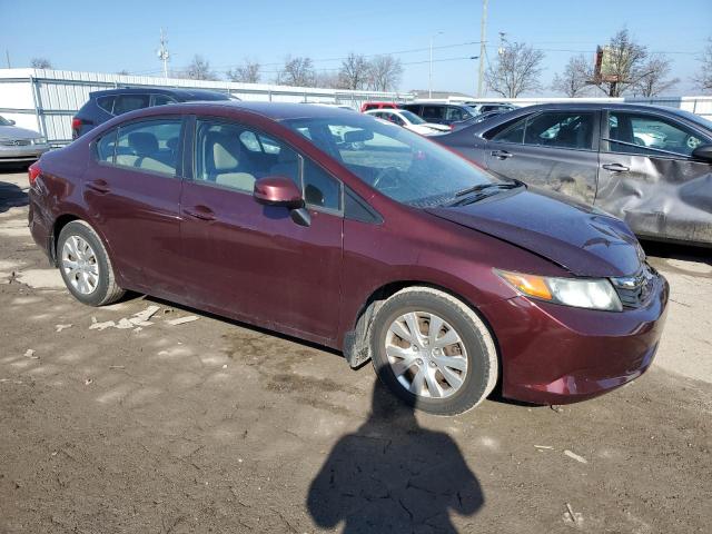 19XFB2F56CE071234 - 2012 HONDA CIVIC LX BURGUNDY photo 4