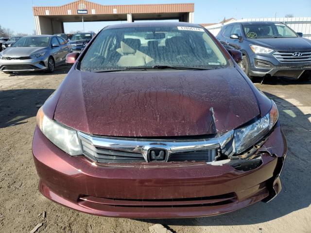 19XFB2F56CE071234 - 2012 HONDA CIVIC LX BURGUNDY photo 5