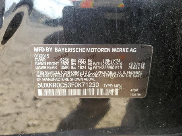 5UXKR0C53F0K71230 - 2015 BMW X5 XDRIVE35I BLACK photo 13