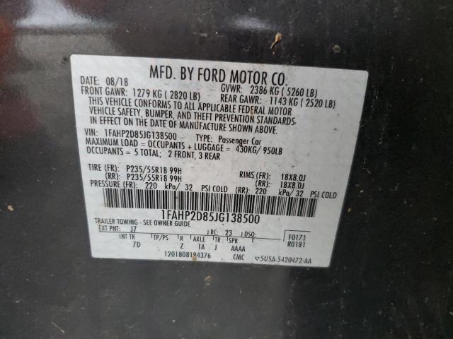 1FAHP2D85JG138500 - 2018 FORD TAURUS SE GRAY photo 12