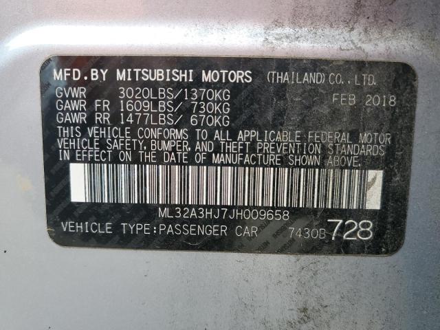 ML32A3HJ7JH009658 - 2018 MITSUBISHI MIRAGE ES SILVER photo 12