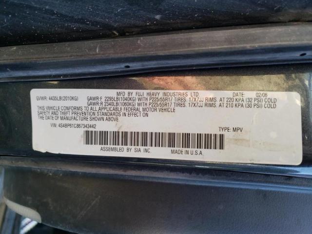 4S4BP61C867343442 - 2006 SUBARU LEGACY OUTBACK 2.5I BLUE photo 12