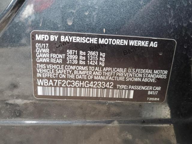 WBA7F2C36HG423342 - 2017 BMW 750 XI BLUE photo 13