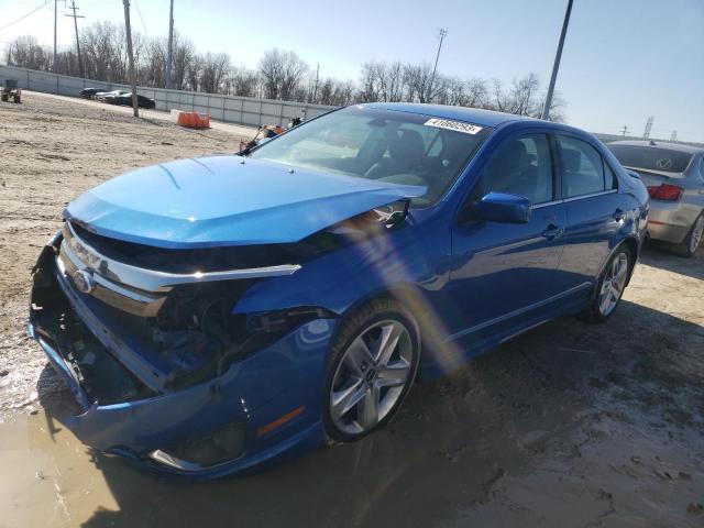 3FAHP0DC9CR267859 - 2012 FORD FUSION SPORT BLUE photo 1