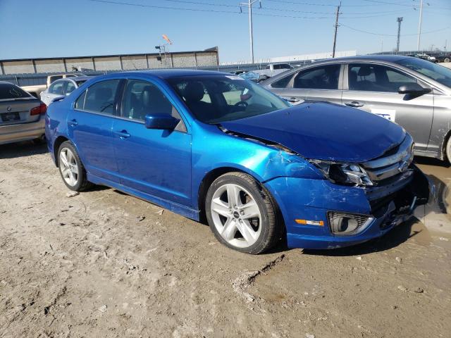 3FAHP0DC9CR267859 - 2012 FORD FUSION SPORT BLUE photo 4