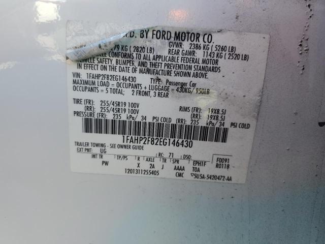 1FAHP2F82EG146430 - 2014 FORD TAURUS LIMITED WHITE photo 12