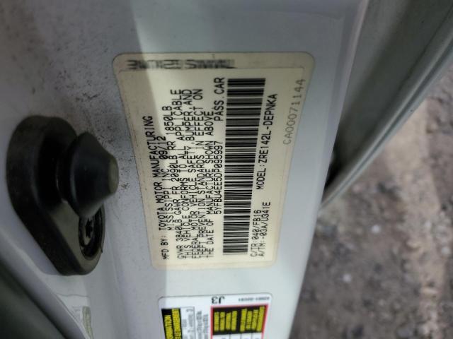 5YFBU4EE5DP095997 - 2013 TOYOTA COROLLA BASE WHITE photo 12