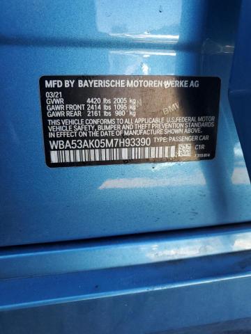 WBA53AK05M7H93390 - 2021 BMW 228I BLUE photo 12