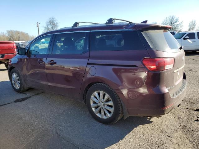 KNDMC5C16G6187486 - 2016 KIA SEDONA EX MAROON photo 2