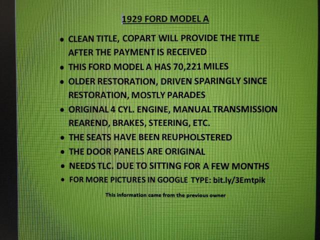A1473531 - 1929 FORD MODEL A Жасыл фото 12