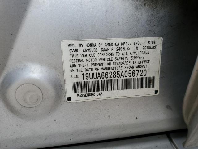 19UUA66285A056720 - 2005 ACURA TL SILVER photo 12