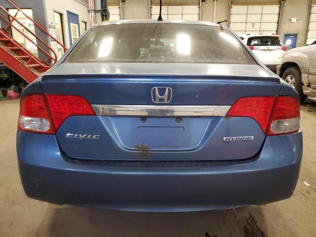 JHMFA36299S012634 - 2009 HONDA CIVIC HYBRID BLUE photo 6