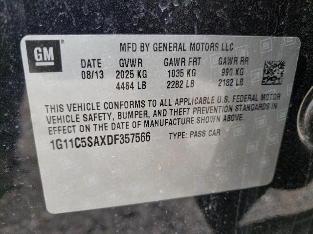 1G11C5SAXDF357566 - 2013 CHEVROLET MALIBU 1LT BLACK photo 13