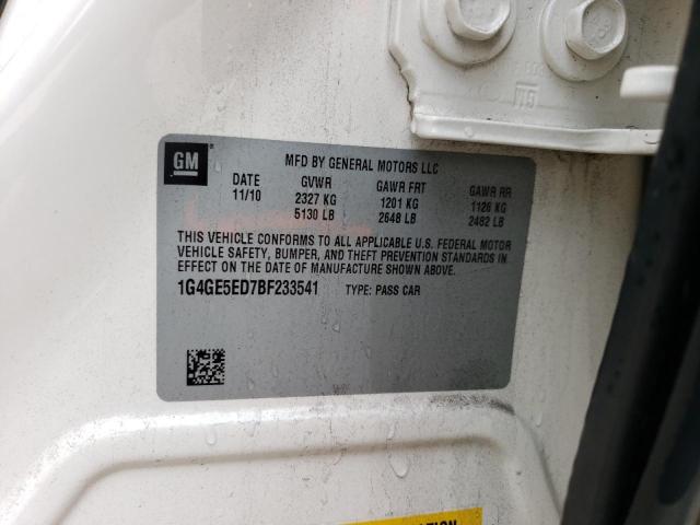 1G4GE5ED7BF233541 - 2011 BUICK LACROSSE CXS 白色 照片 12