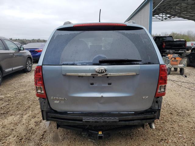 KNDMH4C72E6554980 - 2014 KIA SEDONA EX BLUE photo 6