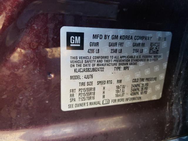 KL4CJASB2JB624722 - 2018 BUICK ENCORE PREFERRED Күлгін фото 13