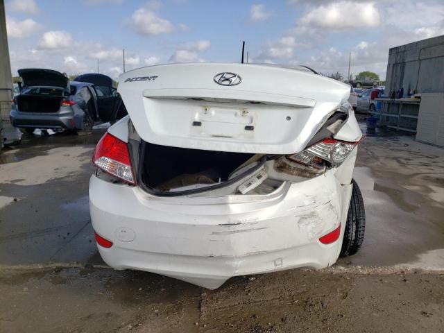 KMHCT4AE4DU500615 - 2013 HYUNDAI ACCENT GLS WHITE photo 6