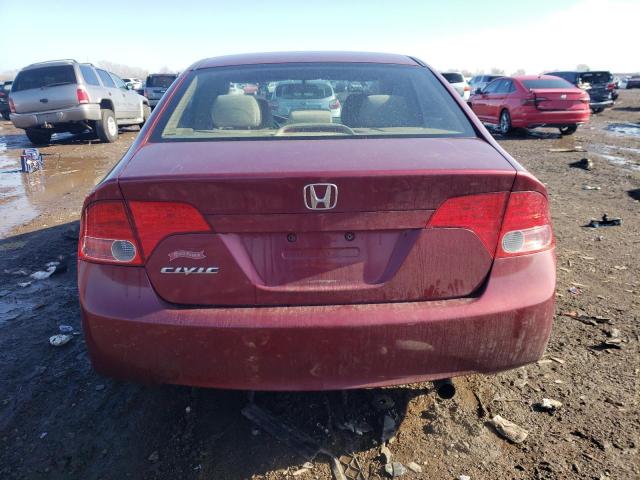 1HGFA16888L027937 - 2008 HONDA CIVIC EX RED photo 6