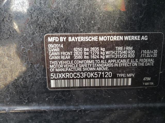 5UXKR0C53F0K57120 - 2015 BMW X5 XDRIVE35I BLACK photo 12