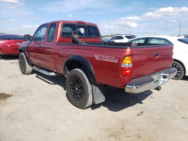 5TESN92NX2Z074777 - 2002 TOYOTA TACOMA XTRACAB PRERUNNER წითელი ფოტო 2