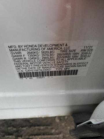 5J8YE1H47NL030427 - 2022 ACURA MDX TECHNOLOGY 白色 照片 14