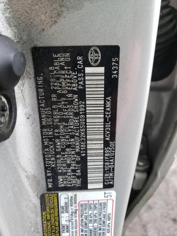 4T1BE32K65U091992 - 2005 TOYOTA CAMRY LE SILVER photo 12