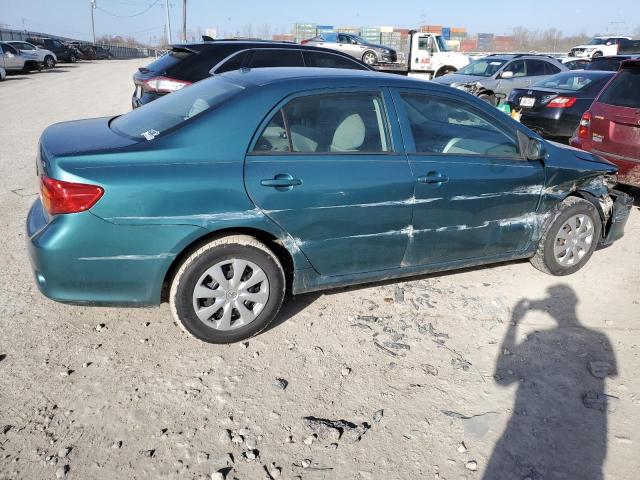 2T1BU4EE7AC433783 - 2010 TOYOTA COROLLA BASE TEAL photo 3