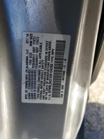 5FNRL5H21EB134266 - 2014 HONDA ODYSSEY LX SILVER photo 13