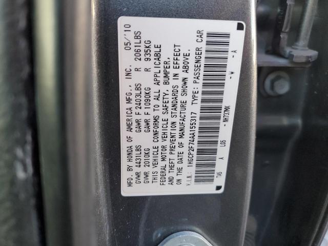 1HGCP2F74AA155317 - 2010 HONDA ACCORD EX GRAY photo 12