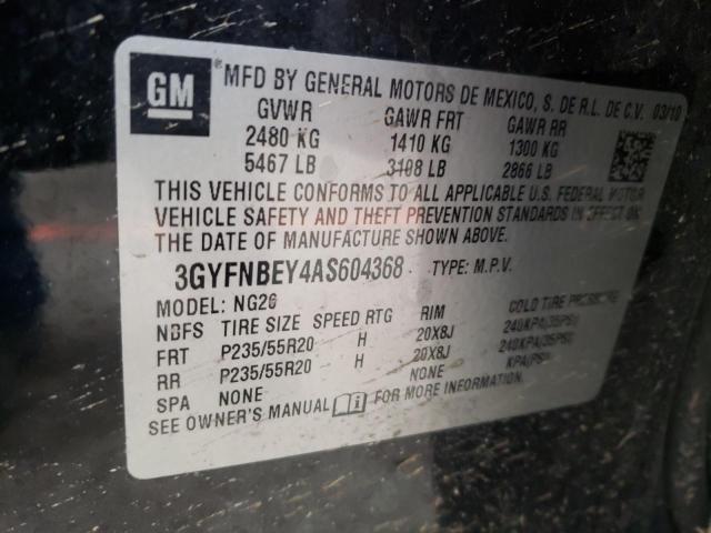 3GYFNBEY4AS604368 - 2010 CADILLAC SRX PERFORMANCE COLLECTION Қара фото 12