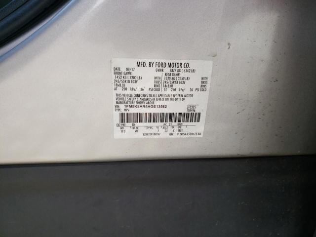 1FM5K8AR4HGE13582 - 2017 FORD EXPLORER POLICE INTERCEPTOR SILVER photo 12