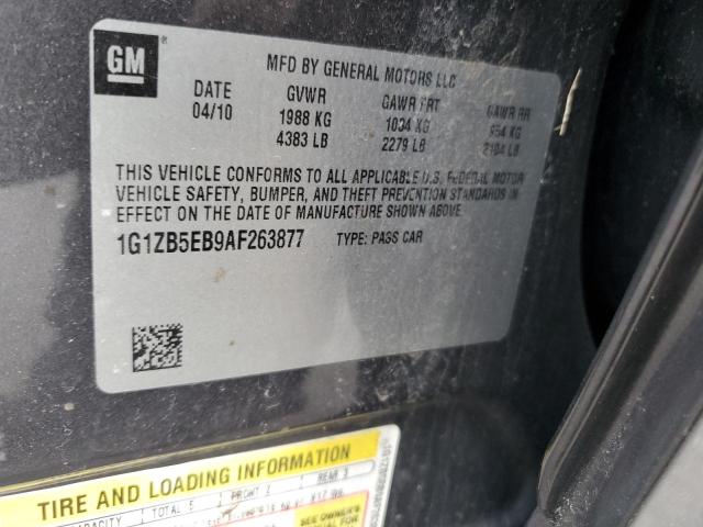 1G1ZB5EB9AF263877 - 2010 CHEVROLET MALIBU LS GRAY photo 12