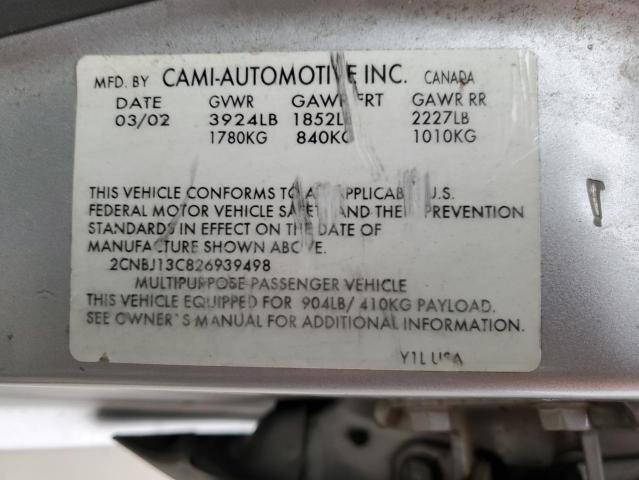 2CNBJ13C826939498 - 2002 CHEVROLET TRACKER SILVER photo 12