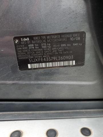 5UXFE43579L260903 - 2009 BMW X5 XDRIVE30I GRAY photo 13